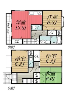 メゾンラフィーネ江原台 Aの間取り