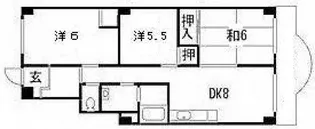 勝栄ハイツB棟【3階】の間取り