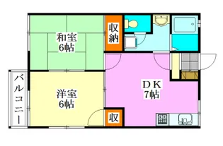 ガーデンハイツ海老原【2階】の間取り
