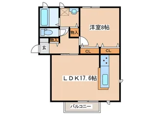 ハイツプラムウッズII【1階】の間取り