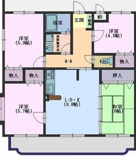 サンフィオーレ B【3階】の間取り