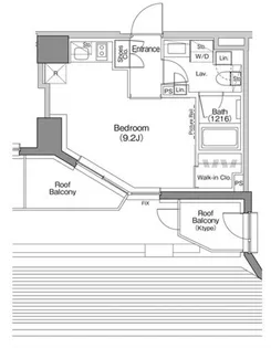 ザ・パークハビオ神楽坂香月【5階】の間取り