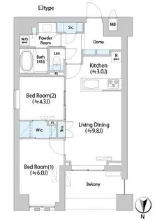 ネウボーノ菊川II【2階】の間取り