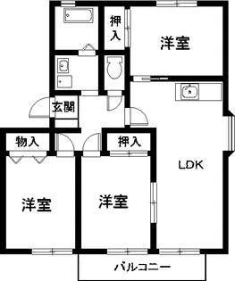 ハートホーム山本 D棟【3階】の間取り