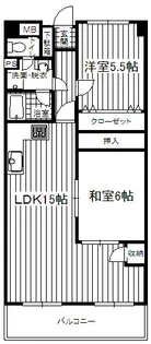 長谷川レジデンス【6階】の間取り