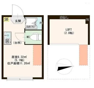 ハーモニーテラス成田東II【2階】の間取り