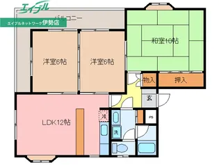 徳川台ロイヤルマンション【1階】の間取り