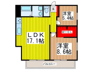 ブル-テラス新都心【3階】の間取り