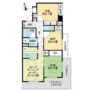 ライオンズシティ田無【2階】の間取り