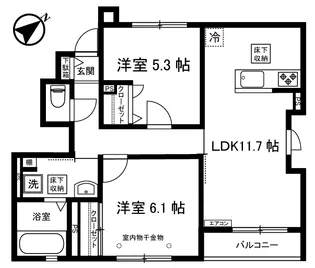 ジェミニB【1階】の間取り