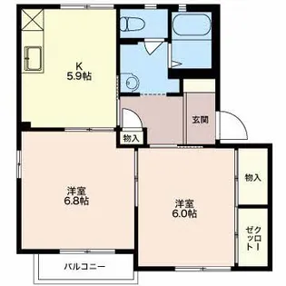 グランドール吉澤 B【1階】の間取り