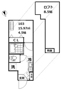 インベスト戸越II【1階】の間取り