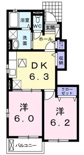 ラウレールA【1階】の間取り