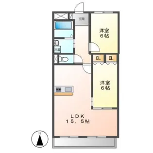 キャピタルシティ苗田【3階】の間取り