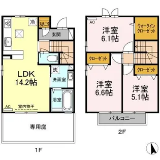 ガーデンコート B棟の間取り