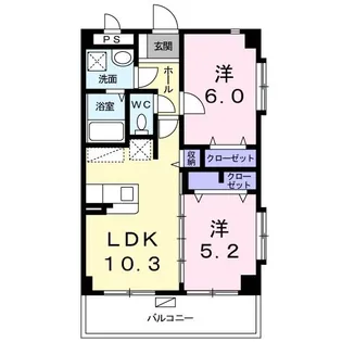 サンヒルズ田場II【1階】の間取り