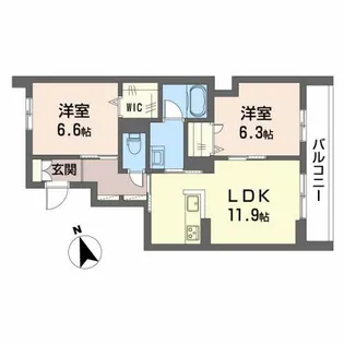 リバーサイド ハナ【3階】の間取り