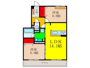 パークサイドファーム【1階】の間取り