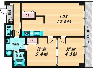 LUVIAS上小阪【6階】の間取り