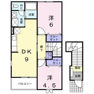 リーブラB【2階】の間取り