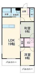 シェ・モア・ドーヴィル【2階】の間取り