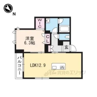 シャーメゾン中御門【3階】の間取り
