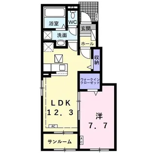 ルリアン【1階】の間取り