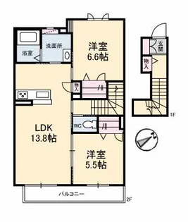 シャーメゾン長堀【2階】の間取り
