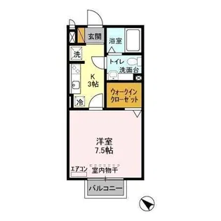 フローラ石宮【2階】の間取り