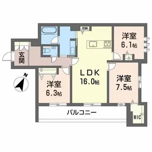 南浜田レジデンス【3階】の間取り