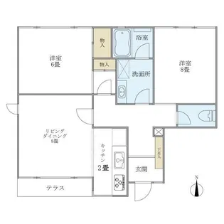 アールコート上野毛【1階】の間取り