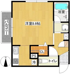 シャトーレーゼ白萩【2階】の間取り