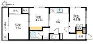 南浦和コーポビアネーズ【1階】の間取り