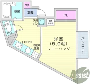 レジデンス八乙女【3階】の間取り