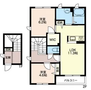 ソレアード・A【2階】の間取り