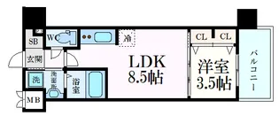 S-RESIDENCE空港通りawesome【12階】の間取り