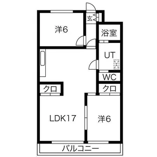ロイヤルマンション丁田【6階】の間取り