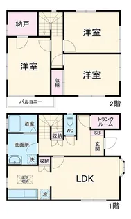 神奈川県厚木市愛名【一戸建】の間取り