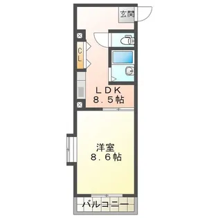 サンロイヤル大門【7階】の間取り