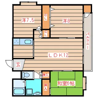 CUBE上杉【3階】の間取り