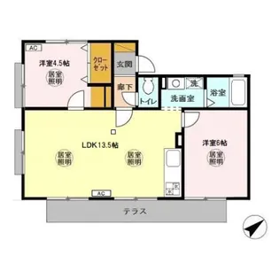 カナリアンハイツ【1階】の間取り