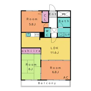 山王マンション【2階】の間取り
