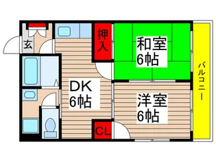 フラワーパレス【2階】の間取り