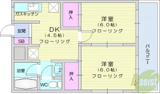 ファミール木ノ下【2階】の間取り