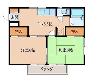 スカイハイツ A棟【1階】の間取り