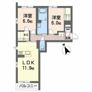 2LDKの間取り画像