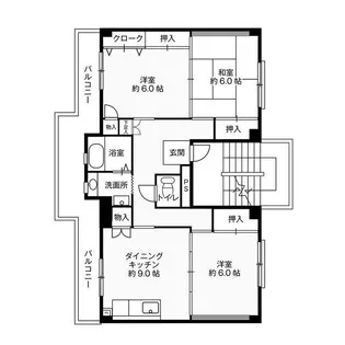 神奈川県平塚市大島【マンション】の間取り