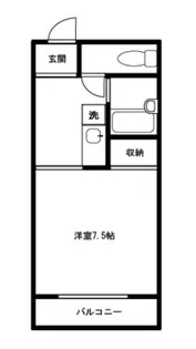 アパートメントカヤ中原【1階】の間取り