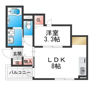 グローハイツ喜連ノース【3階】の間取り