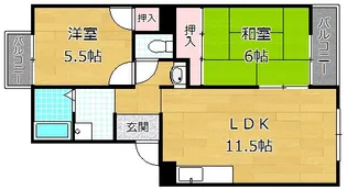 ダブルツリー1番館【2階】の間取り